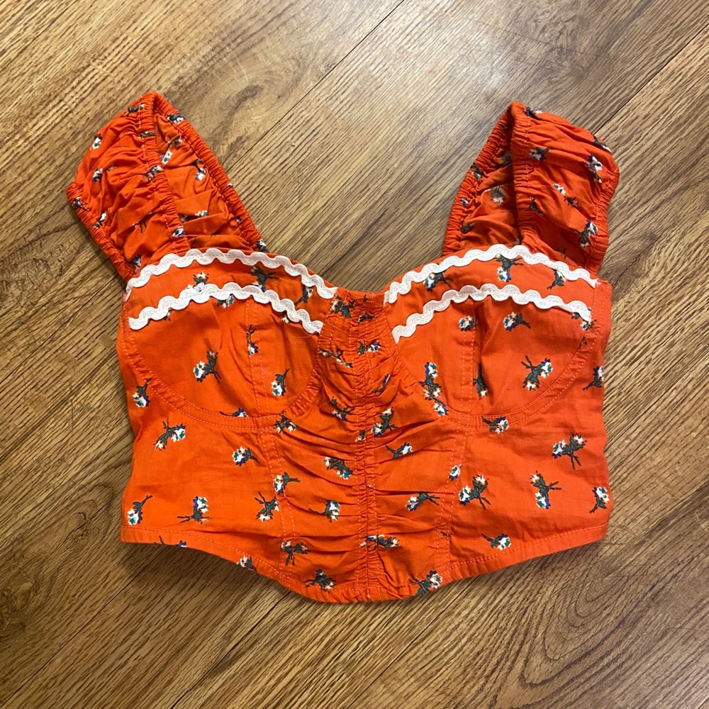 NEW urban outfitters orange crop top xs
